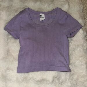 Purple Ribbed Women's Top